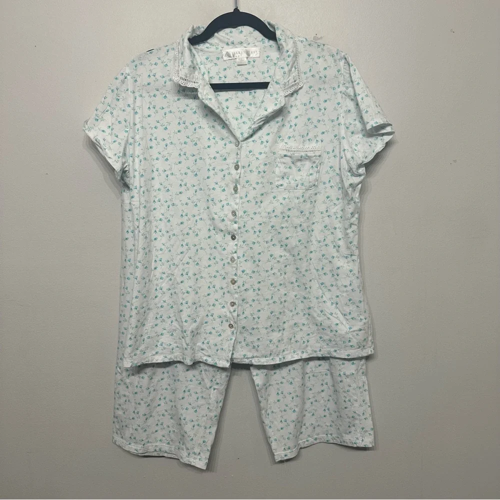Eileen West Floral Capri Pajama Set Large - Picture 1 of 5